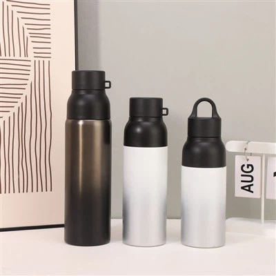 بطری آب استیل ضد زنگ با درب فشار و دسته